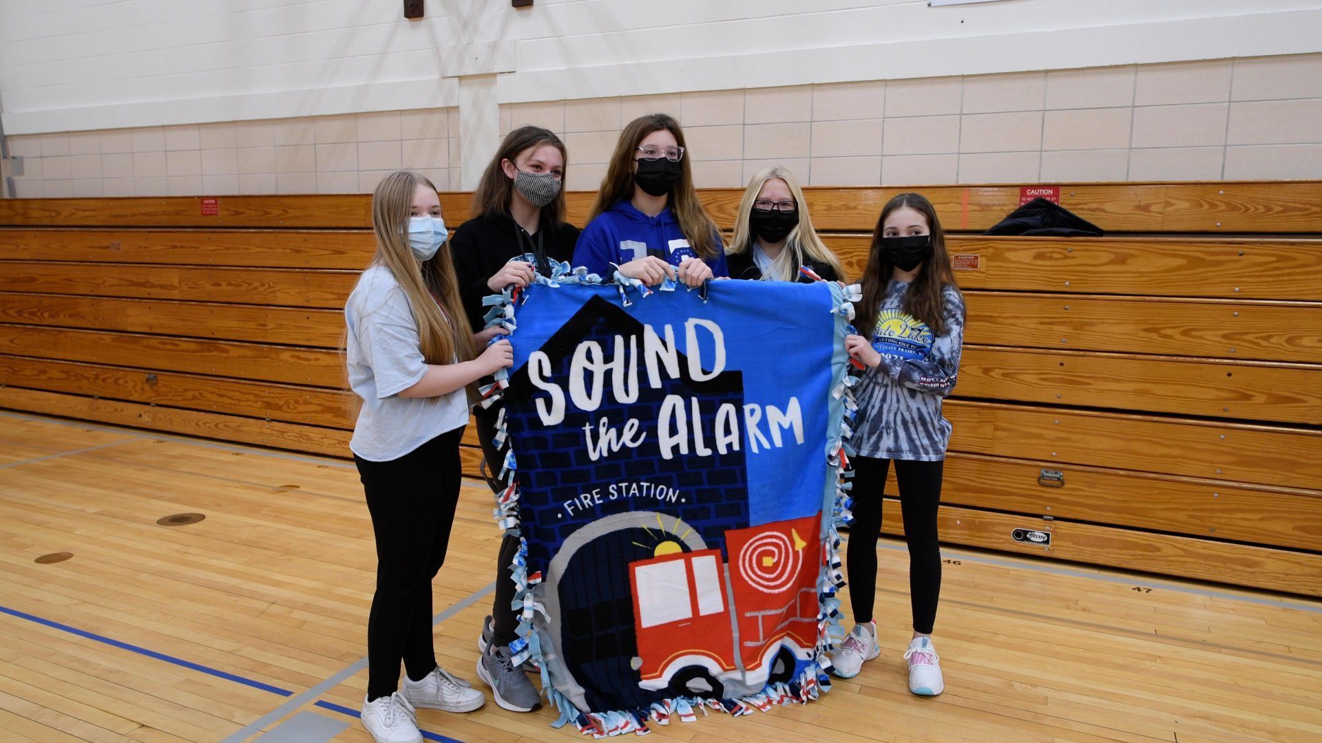 Fleece blanket assembly at Lance Middle School